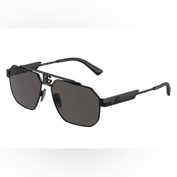 NEW DOLCE&GABBANA AVIATOR DG2294 01/87 SUNGLASSES DG2294 0187 BLACK EYEWEAR - Picture 2 of 4